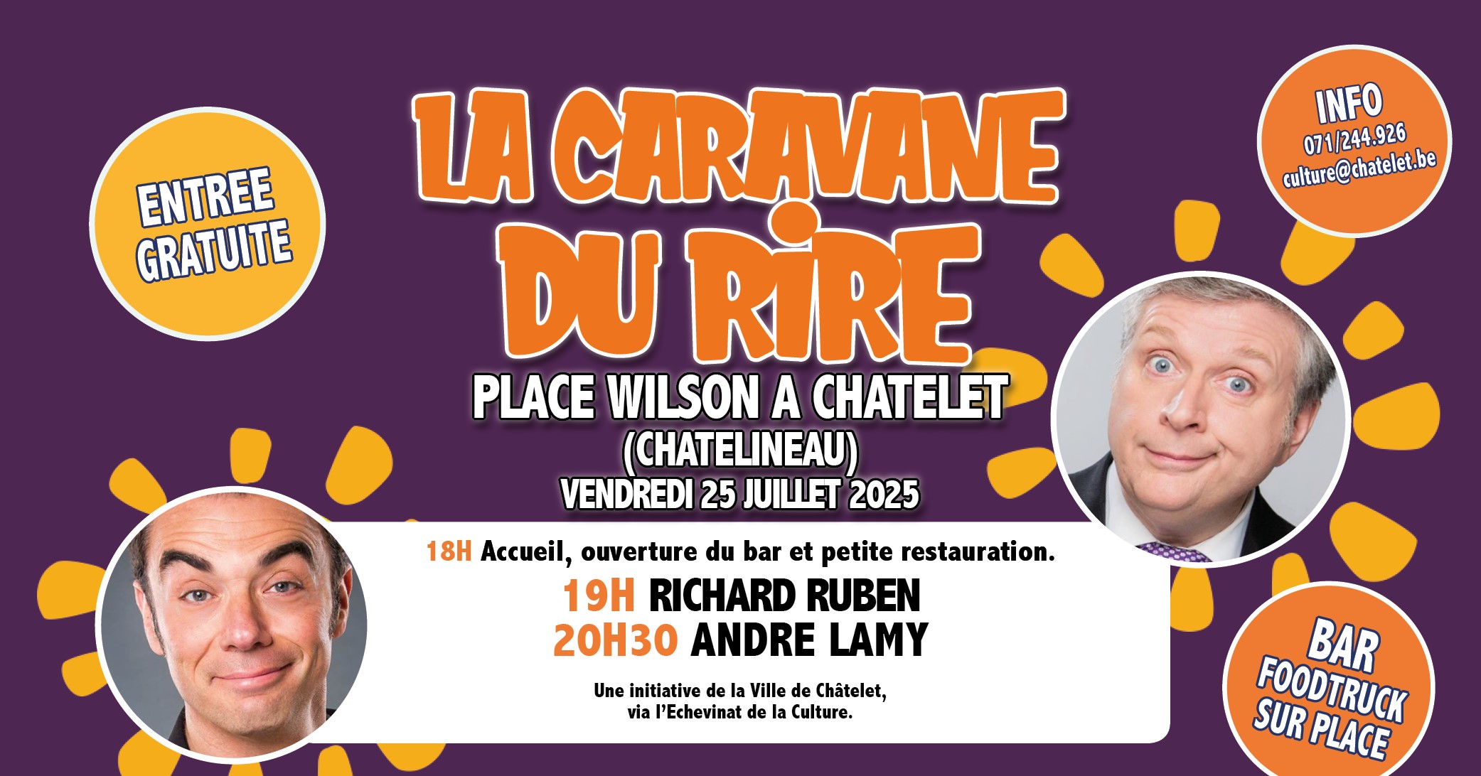 La Caravane du rire à Châtelet avec une affiche exceptionnelle : Richard RUBEN et André LAMY !