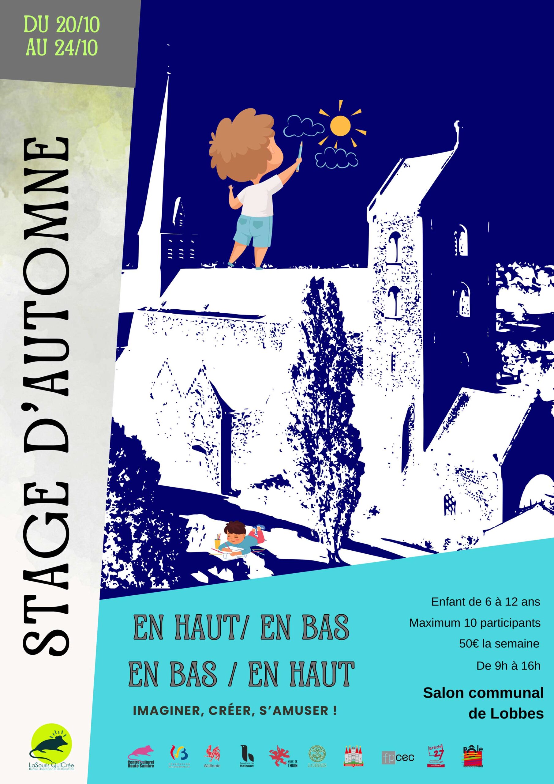 Stage d’automne 6-12 ans « En haut/en bas, en bas/en haut » à Lobbes