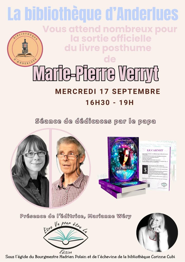 Présentation du livre Le carnet, ouvrage posthume de Marie-Pierre Verryt