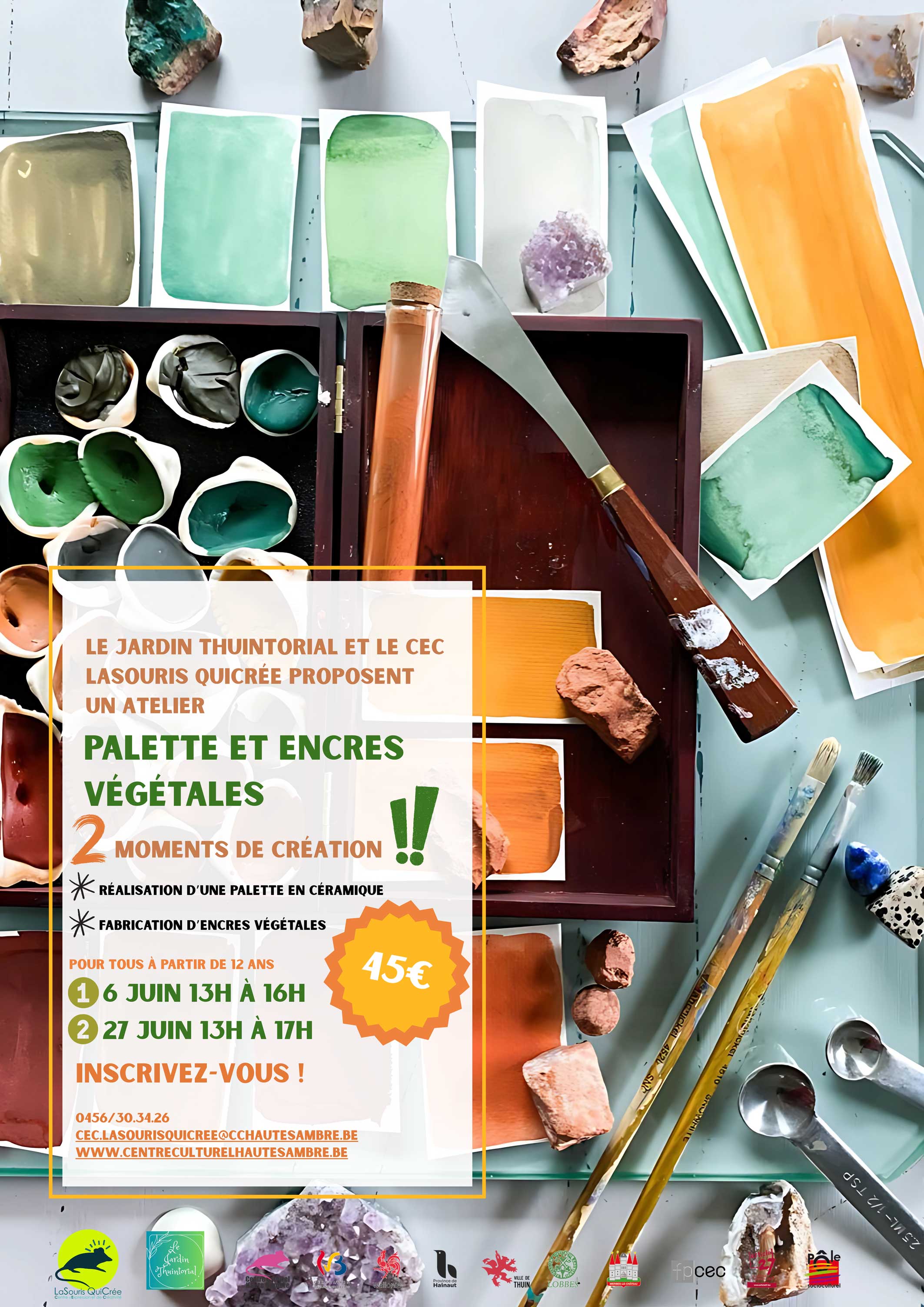  2 ateliers : Palette et encres v&eacute;g&eacute;tales
