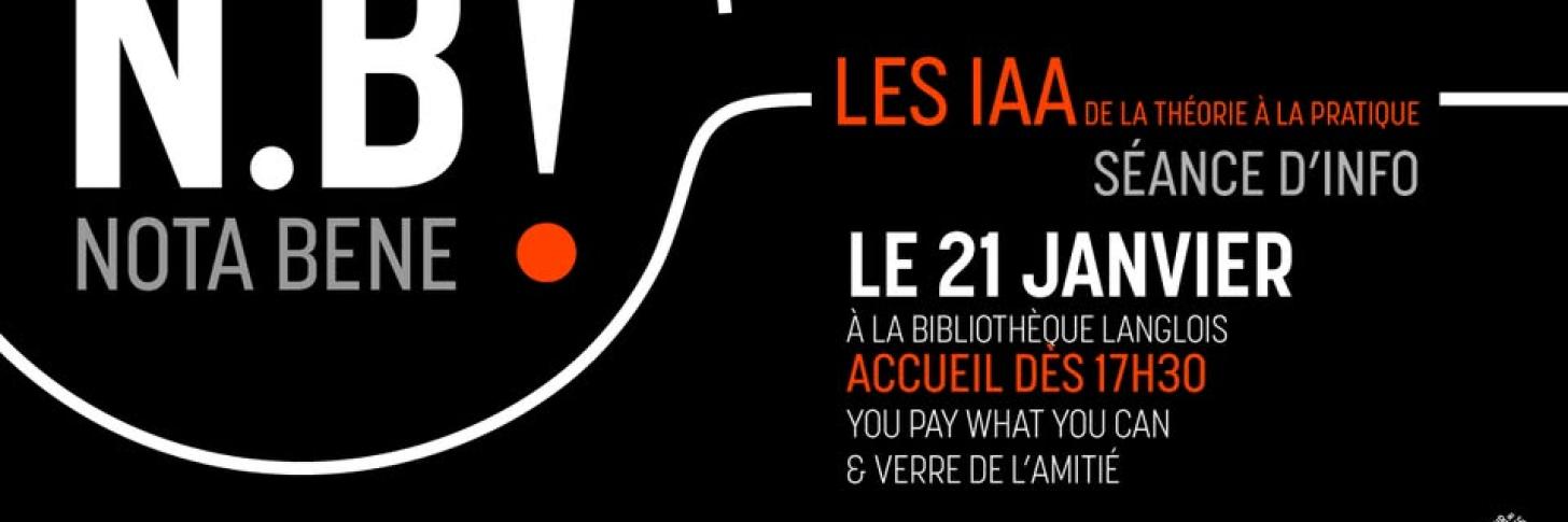 Nota Bene - s&eacute;ance d'info sur les IAA