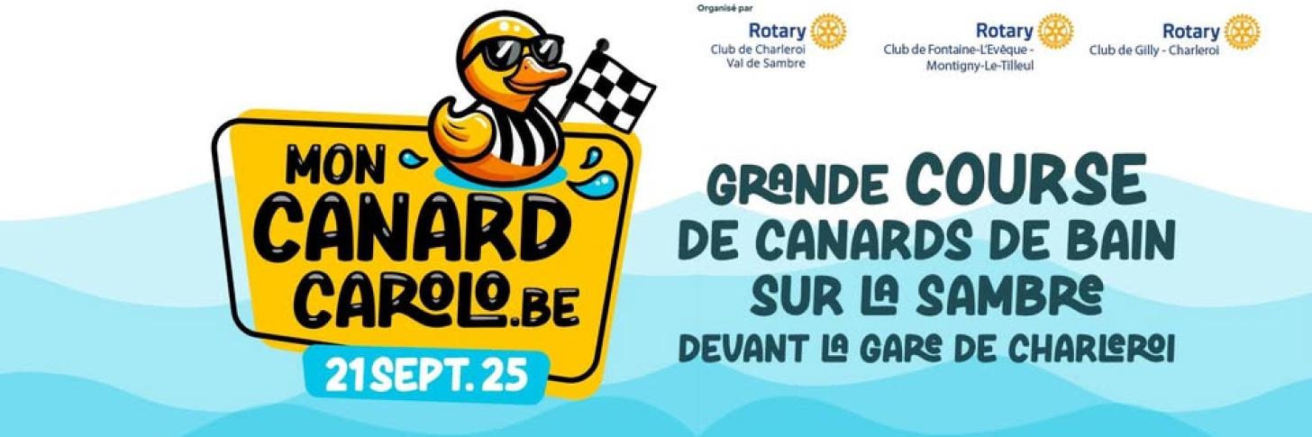 Course de canards de bain sur la Sambre devant la gare de Charleroi