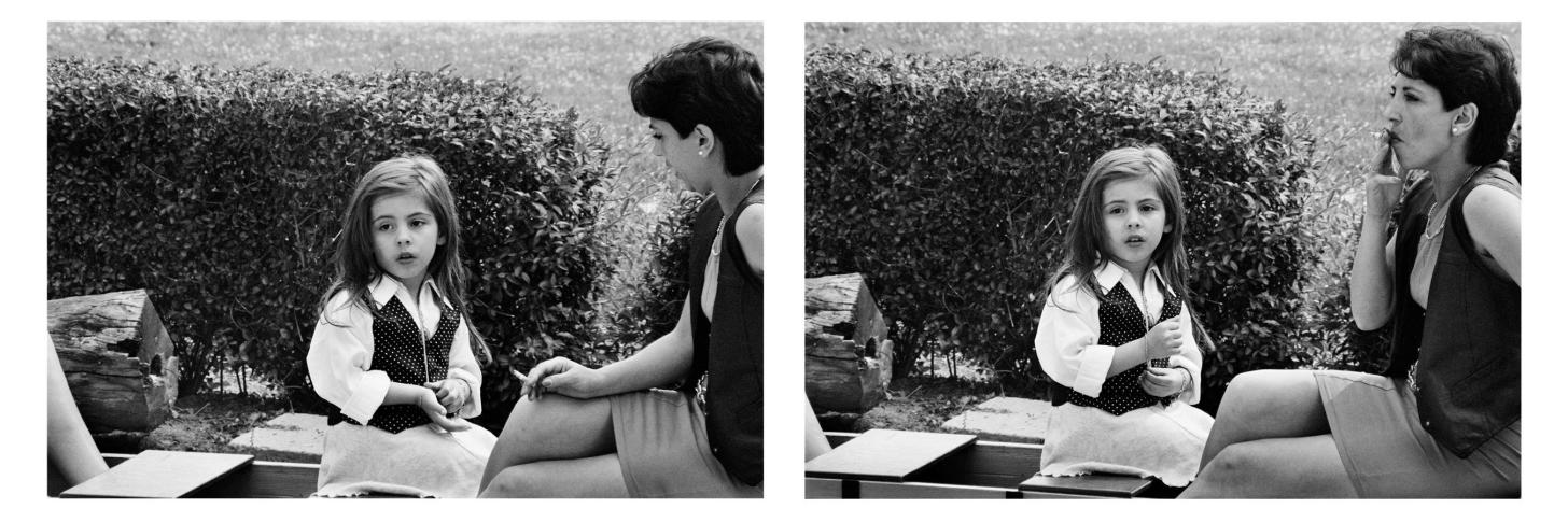  Chantal Maes, Parc du Bempt, diptyque, 1996. Tirages argentiques noir et blanc, 90 x 120 cm chaque (papier).