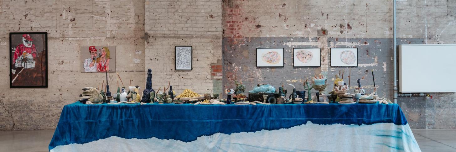  Sarah Albert, Marie Bodson, Laura Delvaux, Anaïd Ferté, Martin Lafaye, Pascal Leyder, Aurélie Mazaudier, Marcel Schmitz, Christian Vansteenput Le Banquet, 2024-2025