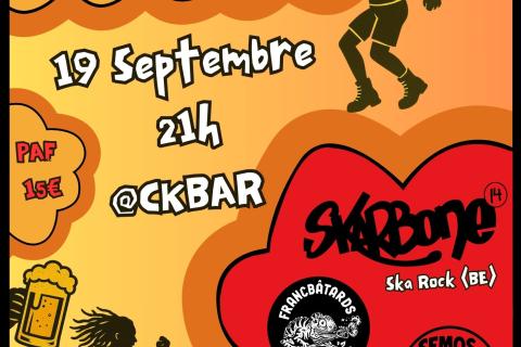 Affiche concert : Semos and the Wacky Racer, Francbâtards, Skarbone 14.