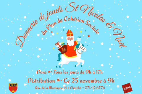 DONNERIE DE ST. NICOLAS & NOËL DE LA MAISON DE LA COHÉSION SOCIALE DE CHÂTELET
